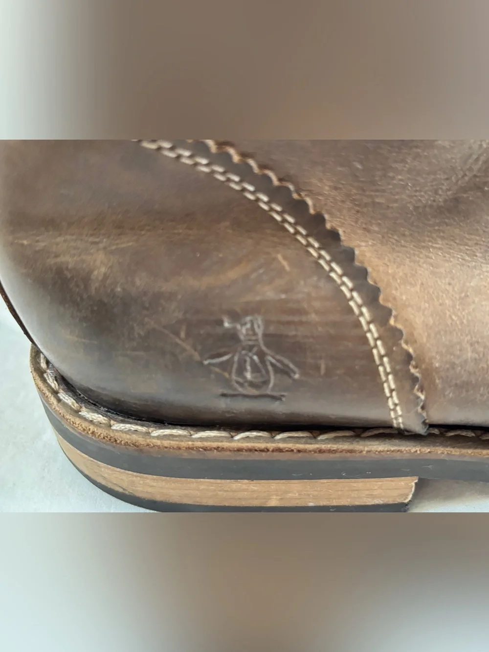 Original Penguin Men’s Brown Leather Chukka Boots Size 12 EU 46 Lace Up